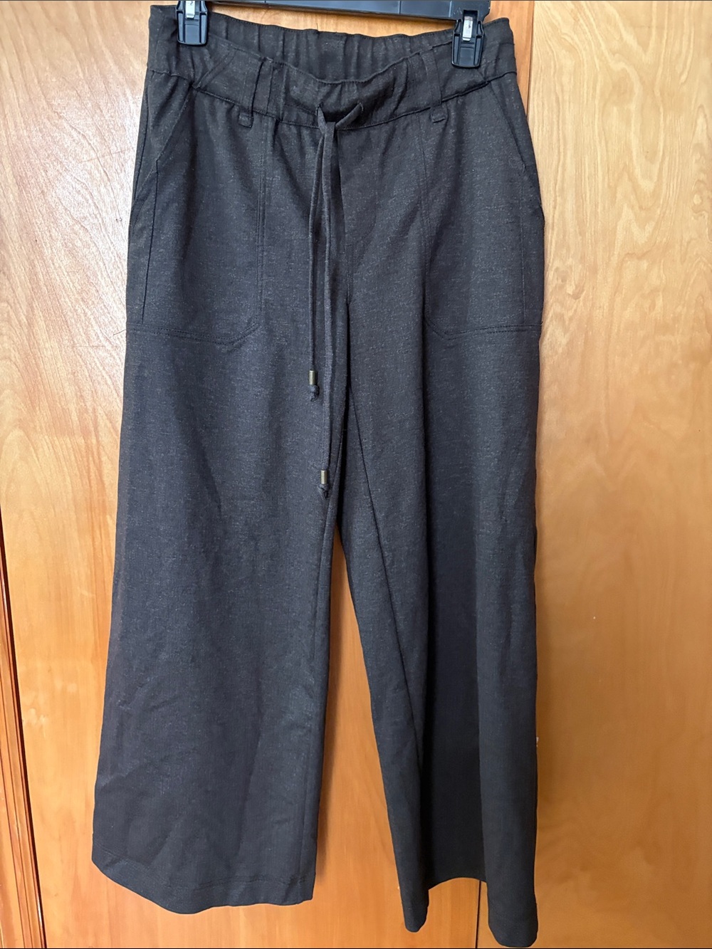Wit & Wisdom Ab'Leisure Brown Wide Leg Drawstring Pants PS Petite Small